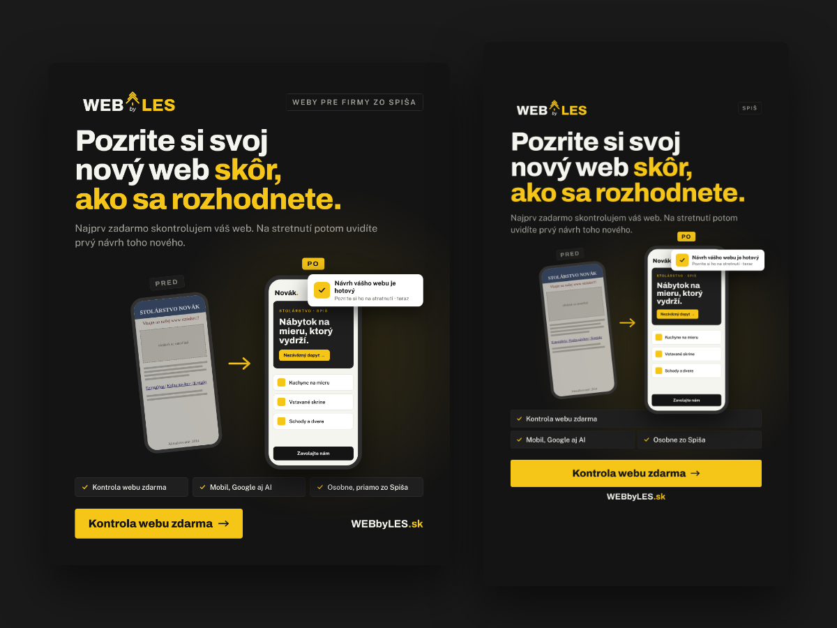 Ukážka reklamných grafík WEB by LES