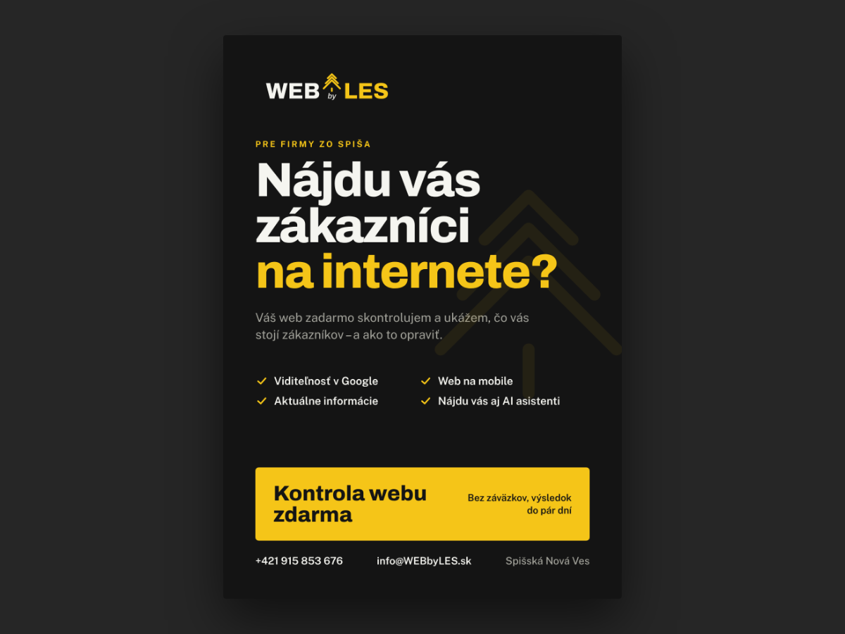 Ukážka plagátu WEB by LES